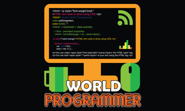 Computer Engineer T-shirt Design Vector Template