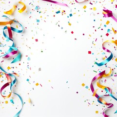 Ein Hintergrund mit Luftschlangen und Konfetti