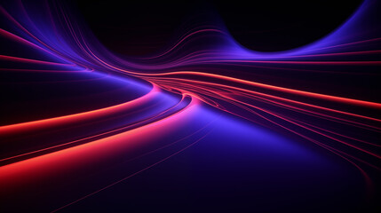 3D Rendered Neon Glow Abstract Backgrounds: Magenta Tones, Dynamic Ribbons, Virtual Clouds & Glowing Geometric Shapes in Dark Settings for Futuristic, Energy-Themed Wallpapers - generativ ai 