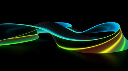 3D Rendered Neon Glow Abstract Backgrounds: Magenta Tones, Dynamic Ribbons, Virtual Clouds & Glowing Geometric Shapes in Dark Settings for Futuristic, Energy-Themed Wallpapers - generativ ai 