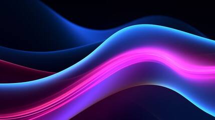 3D Rendered Neon Glow Abstract Backgrounds: Magenta Tones, Dynamic Ribbons, Virtual Clouds & Glowing Geometric Shapes in Dark Settings for Futuristic, Energy-Themed Wallpapers - generativ ai 