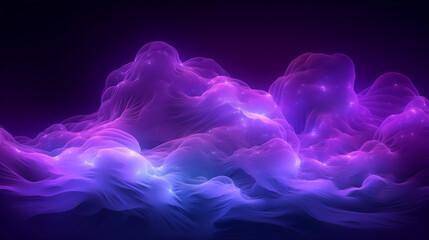 3D Rendered Neon Glow Abstract Backgrounds: Magenta Tones, Dynamic Ribbons, Virtual Clouds & Glowing Geometric Shapes in Dark Settings for Futuristic, Energy-Themed Wallpapers - generativ ai 
