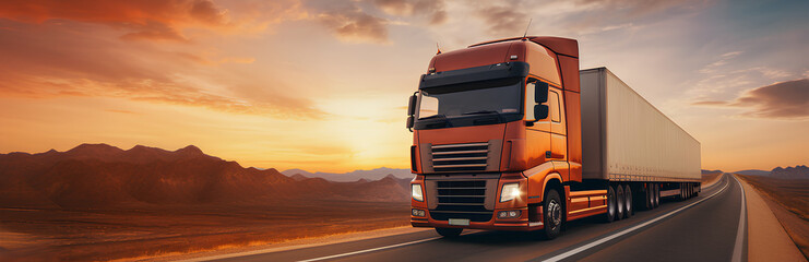 Truck background with copy space, concept of moving, freight, logistic, and shipment