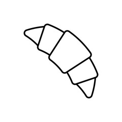 Croissant line icon on white. Editable stroke