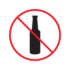 Forbidden beer vector icon. Warning, caution, attention, restriction, label, ban, danger. No beer flat sign design pictogram symbol. No beer icon UX UI icon