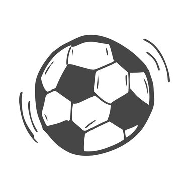 sketch of the football ball on white background, isolated