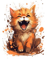 cute funny cat laughing