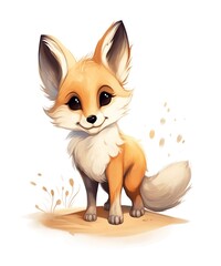 Obraz premium cute fox animation