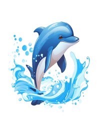 Dolphinon water swimming