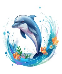 Dolphinon water swimming