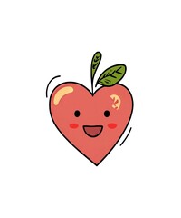 heart illustration cute vegan