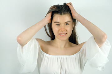 Portrait of a pretty girl with long hair