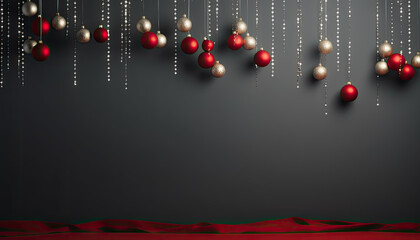 Modern minimalist christmas interior background with holliday lights