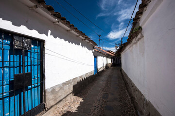 Obraz premium CUZCO PERU, Inca Empire, the San Blas neighborhood was known by local inhabitants for its beautiful architecture, colonial period pedestrian streets