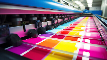 CMYK colors, printer printing house. printer color ink. ai generative