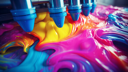 CMYK colors, printer printing house. printer color ink. ai generative - obrazy, fototapety, plakaty