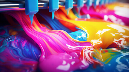 CMYK colors, printer printing house. printer color ink. ai generative