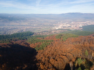 Aerial view of Old Sequoia forest, Bulgaria