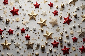 New Year background, stars decorations, greeting card.