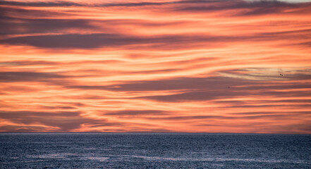 Cloudy dawn next to the Aguilas lighthouse on the Spanish coast.
