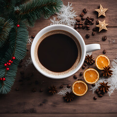 Obraz na płótnie Canvas Hot Coffee at Christmas 