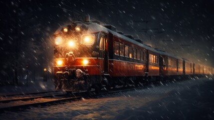 Obraz premium polar express train. christmas decoration