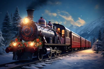 Foto op Canvas polar express train. christmas decoration © Mykhaylo