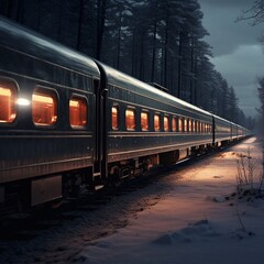 christmas retro train