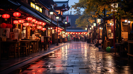 Fototapeta premium The bustling shopping district in Kyoto is an important concept in Japan's local tourism