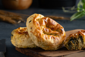 Delicious traditional food spinach pastry