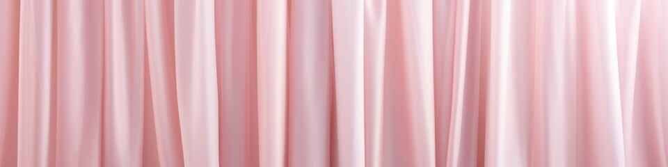 Soft pink curtain, folding vertically from top to bottom, close-up