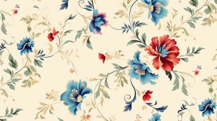 Floral pattern on a cream background