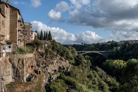 View of the ancient village of Blera in Viterbo, Lazio, Italy.