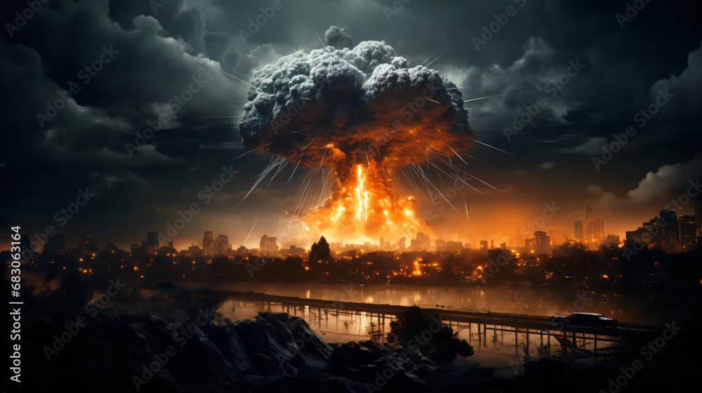 Wall mural nuclear bomb explosion