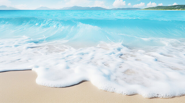 Paradise summer seascape. Illustration  for backgrounds, covers, wallpapers, banners and other summer projects.