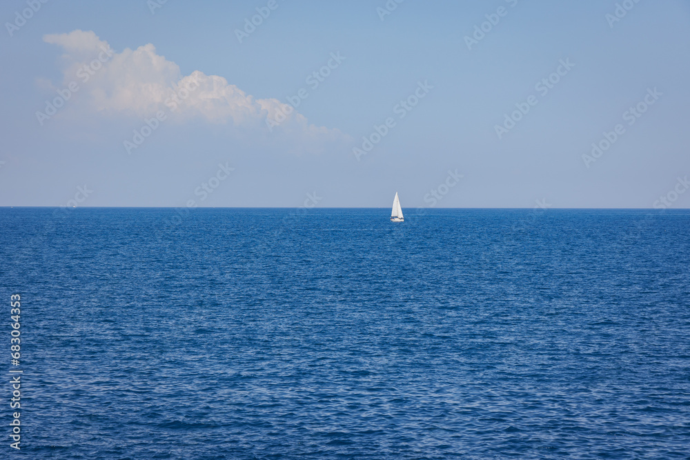 Poster View from Levante Pier in Port in Catania city on the island of Sicily, Italy