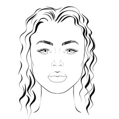 Woman's face chart for makeup artists
