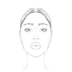 Woman's face chart for makeup artists
