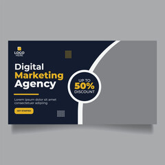 Modern Web Banner Template For Digital Marketing