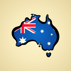 Australia - Map colored with flag