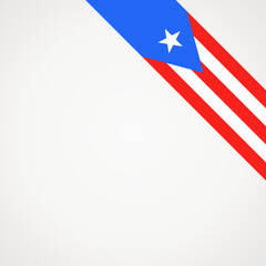 Corner ribbon flag of Puerto Rico
