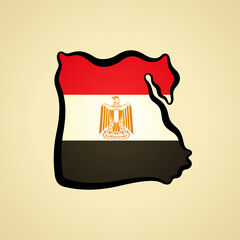 Egypt - Map colored with flag