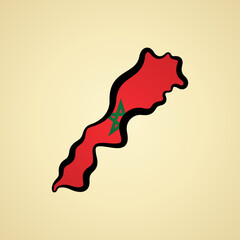 Morocco - Map colored with flag