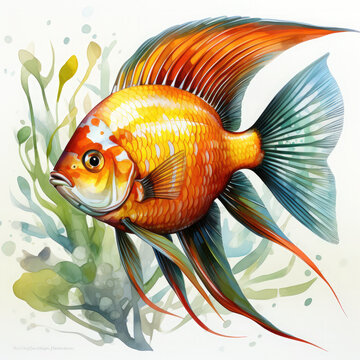 recommend clip art: Waterco Angelfish Clipart illustration Generative Ai