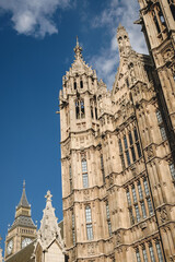Fototapeta na wymiar St Stephen's hall, part of Palace of Westminster in London, view from Old Palace Yard, UK
