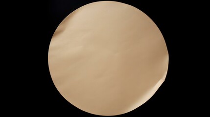 Beige round Paper Note on a black Background. Brainstorming Template with Copy Space - obrazy, fototapety, plakaty