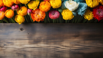 Obraz na płótnie Canvas tulips on wooden background