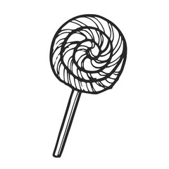 Illustration of lolipop in cartoon style.