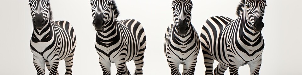 Four Zebras Standing in Serene Harmony