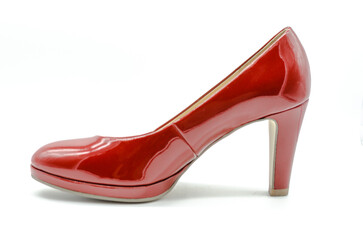 Red high heel shoes